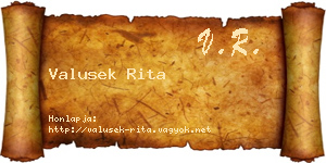 Valusek Rita névjegykártya