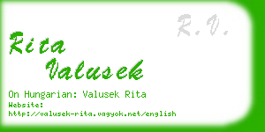 rita valusek business card